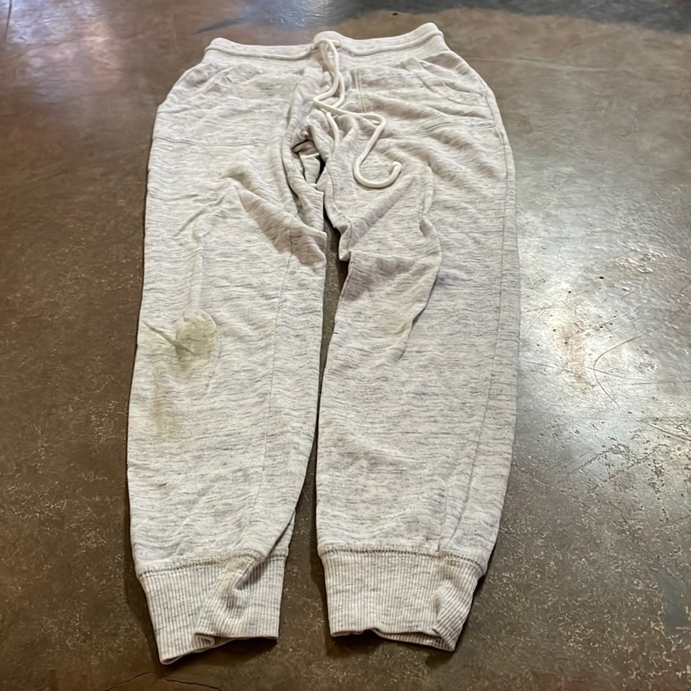 White and gray womens sweat pant capris